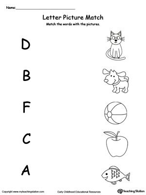 Uppercase Beginning Letter Sound: D B F C A: Encourage your child to learn letter sounds by practicing saying the name of the picture and connecting with the correct letter in this printable worksheet. Worksheet For Nursery, Lkg Worksheets, Nursery Worksheets, Letter Worksheets For Preschool, Beginning Sounds Worksheets, Kindergarten Phonics Worksheets, English Worksheets For Kindergarten, Alphabet Worksheets Kindergarten, Preschool Math Worksheets