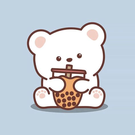 BEAR BOBA! <3 Drinking Tea Drawing, Booba Tea, Weird Wallpaper, Tea Drawing, Boba Bear, Best Biscuits And Gravy, Best Biscuits, Cute Boba, Photo Widget