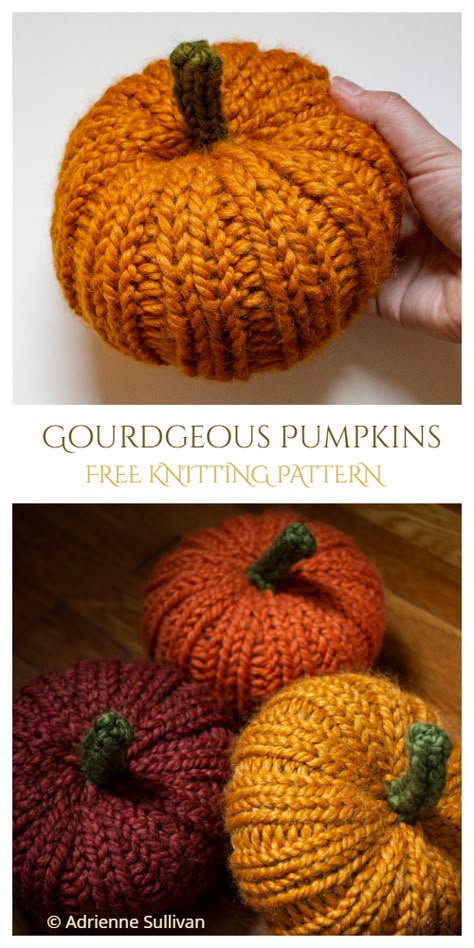 Knit Pumpkins Free Knitting Patterns - Knitting Pattern Knitting Pumpkins, Halloween Knitting Patterns Free, Pumpkin Knitting, Halloween Knit, Knitted Pumpkins, Halloween Knitting Patterns, Knit Pumpkins, Pumpkin Patterns Free, Halloween Knitting