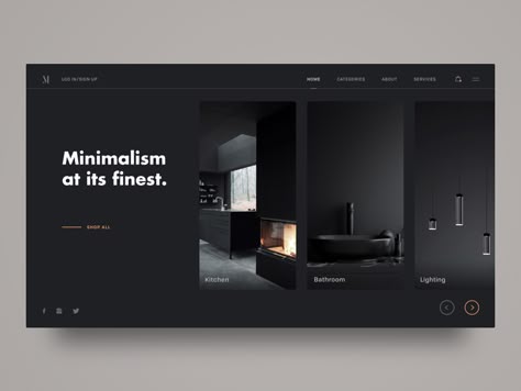 M Interior Design Shop by Darion Mitchell on Dribbble Design De Configuration, 블로그 디자인, Minimalist Web Design, Interior Design Shop, Gfx Design, 포트폴리오 레이아웃, Modern Website Design, Interior Design Website, Web Ui Design