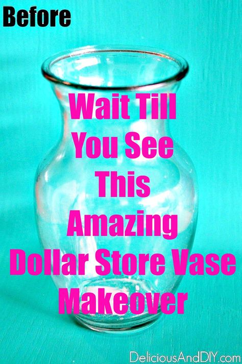 See how you can transform a boring Dollar Store Vase into a Stunning Anthropologie Inspired Vase| Dollar Store Vase Centerpiece Ideas| DIY Dollar Store Vase Ideas Vase Centerpiece Ideas, Vase Makeover, Anthropologie Hacks, Creative Upcycling, Rental Home Decor, Vase Ideas, Vase Centerpiece, Penny Board, Anthropologie Inspired