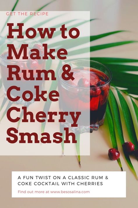 Coke Cherry, Rum Drinks Easy, How To Make Rum, Mushroom Recipes Low Carb, Coke Recipes, Rum And Coke, Boat Drinks, Coke Drink, Recipes Vegetables