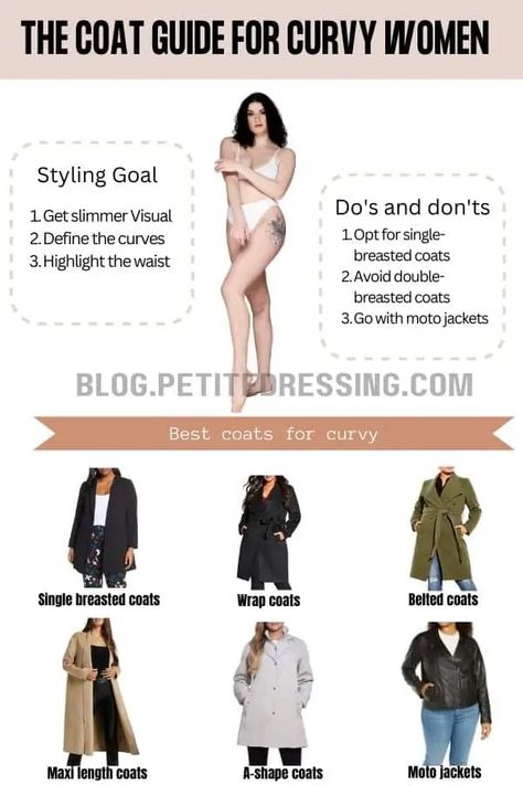 Pea Coat Outfit, Petite Curvy Outfits, Outfits For Curvy Women, Plus Size Trench Coat, Spring Trench Coat, Coat Guide, Apple Body Shapes, Hourglass Fashion, Petite Curvy