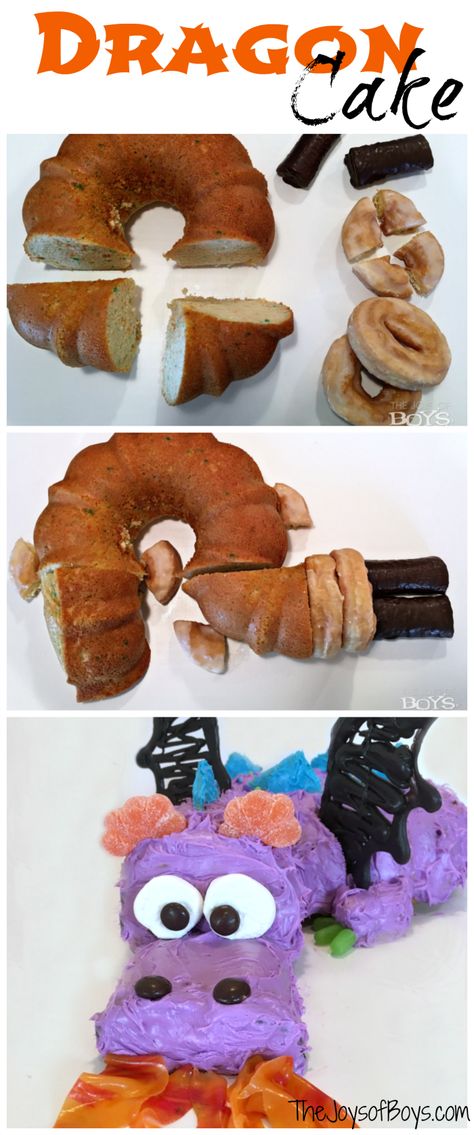 When my son said he wanted a dragon birthday cake for his birthday I was worried.  But this I can handle!  I love this easy dragon cake! #cakeideas #dragon #dragoncake #birthdaypartyideas #boyparties #birthdayideas #birthdaycakeideas Dragons Cake, Cake For His Birthday, Easy Desserts For Kids, Dragon Birthday Cakes, Dragon Cakes, Cakes To Make, New Birthday Cake, Dragon Cake, Cake Kids