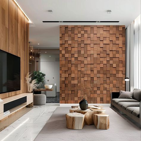 Modern wood accent wall