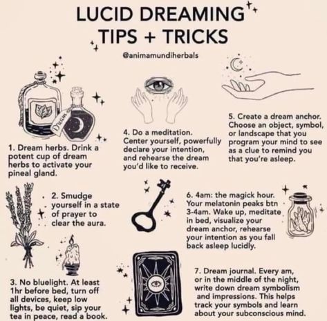 Lucid Dreaming Tips, Lucid Dreaming Techniques, Dream Herbs, Banishing Spell, Witch Spirituality, Lucid Dream, Grimoire Book, Health Guru, Spiritual Journals