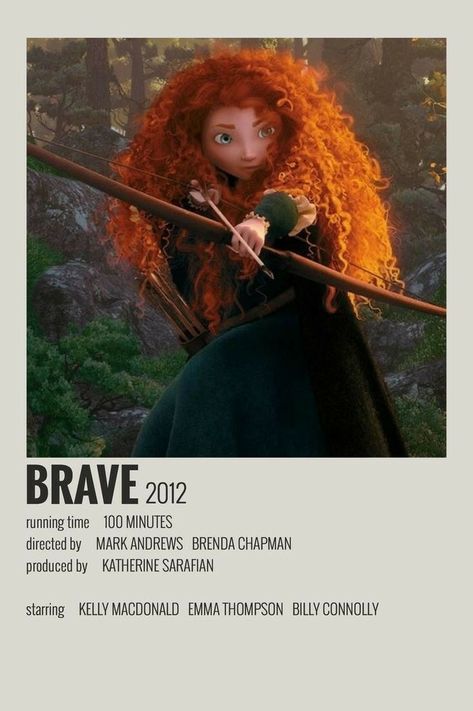 Brave Movie, Mark Andrews, Brave 2012, Kelly Macdonald, Julie Walters, Good Animated Movies, Billy Connolly, Film Polaroid, Disney Movie Posters