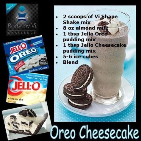 Oreo Cheesecake Shake~ Pancakes Protein, Herbalife Shake Recipes, Body By Vi, Herbalife Recipes, Herbalife Shake, Healthy Shakes, Protein Shake Recipes, Oreo Cheesecake, Healthy Smoothie