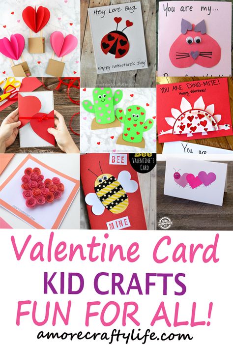 valentines day card kid crafts - arts and crafts activities -valentines day kid craft- amorecraftylife.com #kidscraft #craftsforkids #valentinesday #preschool Preschool Valentine Cards, Valentines Day Crafts For Preschoolers, Valentines Day Crafts For Kids, Valentines Day Cards Diy, Valentine Card Crafts, Homemade Valentines Day Cards, Arts And Crafts Activities, Diy Valentines Cards, Valentine's Day Crafts For Kids