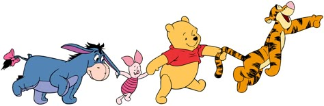 Clip art of Winnie the Pooh, Piglet, Tigger and Eeyore #disney, #winniethepooh, #piglet, #tigger, #eeyore Winnie The Pooh Tigger Piglet Eeyore, Pooh Tigger Piglet Eeyore Tattoo, Winnie The Pooh Characters Tattoo, Win The Pooh, Eeyore And Pooh, Eeyore Tattoo, Piglet And Eeyore, Pooh Bebe, Tigger And Eeyore