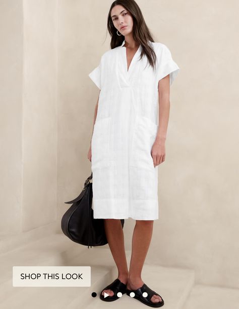 Utility Dress, Catherine Mcneil, Short Sleeve Midi Dress, Inspiration Outfit Ideas, Comfy Dresses, Midi Short Sleeve Dress, Linen Shop, Sleeve Midi Dress, Casual Stylish