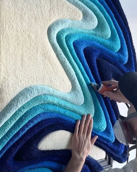 Tufting Patterns, Carpet Art, Tufting Illustration, Tyler The Creator Rug, Nike Rug Tufting, Tufted Sculpture, Trippy Tufted Rugs, Center Rugs, Moss Rug