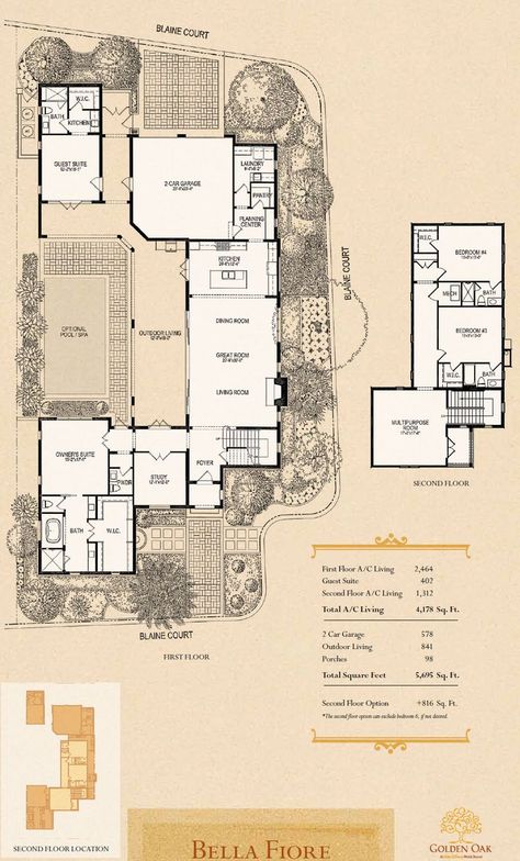 Master Suite With Private Courtyard, Small Courtyard House Plans, Courtyard Floorplan, Floor Plan With Courtyard, Small Courtyard House, Tuscan Floor Plans, Italian Villa Floor Plans, Riad Floor Plan, Courtyard With Pool