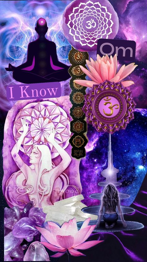 #Sahasrara #om #spiritual #espiritual #astral #chakras #meditation Crown Chakra Aesthetic, Spritual Wallpapers Aesthetic, Astral Aesthetic, Om Spiritual, Sahasrara Chakra, Third Chakra, Spiritual Tips, Chakra Healing Meditation, Chakras Meditation