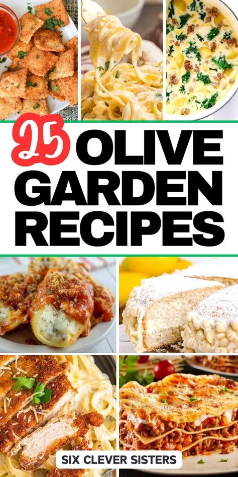 Six Clever Sisters, Olive Garden Appetizers Copycat Recipes, Chicken Piccata Olive Garden Copycat Recipe, Olive Garden Menu Food, Copycat Chicken Alfredo Olive Garden, Olive Garden Sauce Recipe, Yard House Copycat Recipes, Copycat Olive Garden Chicken Alfredo, Olive Garden Garlic Herb Sauce