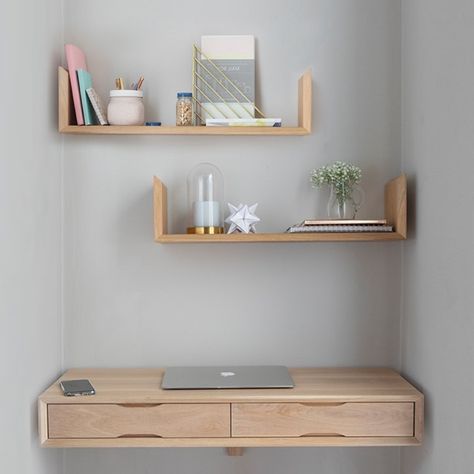 Floating desk with drawers