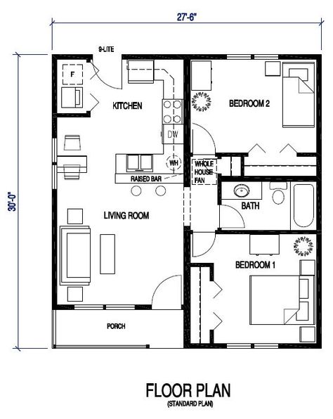 c Simple Bungalow House Designs, Rv Floor Plans, Simple Floor Plans, Small Bungalow, Three Bedroom House Plan, Bungalow Flooring, Bungalow Floor Plans, Craftsman Bungalow, Small House Floor Plans