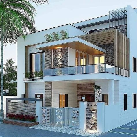 House Rendering, Normal House, House Outer Design, Small House Front Design, House Balcony Design, Two Story House, Modern Small House Design, Small House Elevation Design, Small House Design Exterior