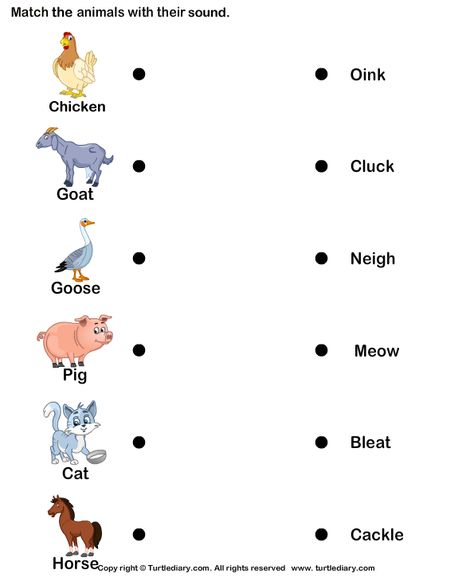 Match Farm Animals with Their Sounds Class Ukg Science Worksheet, Animal Sounds Worksheet Kindergarten, Animals And Their Sounds Worksheets, Animal Sounds Worksheet, Animal Sounds Activity, Farm Animals Worksheet, Sound Of Animals, Animals And Their Sounds, Body Parts Worksheet