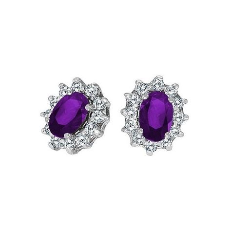 Allurez Oval Amethyst and Diamond Earrings 14K White Gold (1.25tcw) ($375) ❤ liked on Polyvore featuring jewelry, earrings, 14k earrings, oval earrings, white gold diamond jewelry, round diamond earrings and round earrings Oval Diamond Earring, Amethyst Jewellery, Pink Topaz Ring, Yellow Gold Diamond Earrings, Round Diamond Earrings, Earrings White Gold, White Gold Diamond Earrings, Diamond Cluster Earrings, Oval Earrings