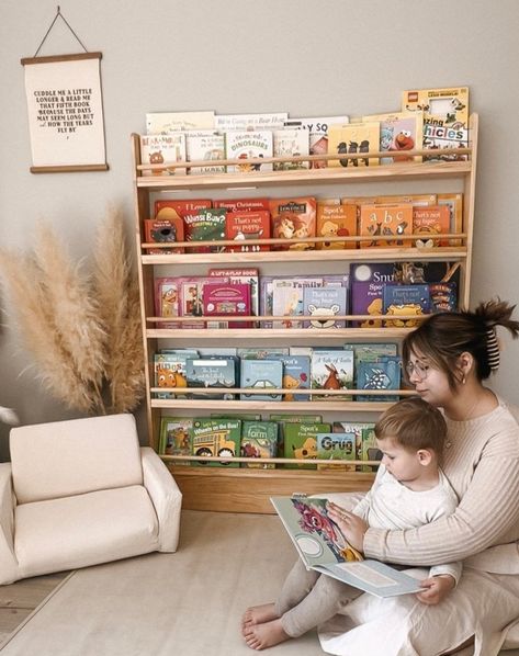 Introducing the Little Readers Wall Shelf - the perfect solution for playrooms  to create an organised reading corner for  little ones.Please note the size of our shelves has updated. The extra shelf height along the bottom allows for larger books. Please note images show our OLD size which only allows for smaller books.Please note this item is shipped directly from our suppliers.Please also note this item needs to be fixed to the wall for safety Kids Wall Shelf, Kids Wall Shelves, Reading Corner Kids, Kids Rooms Inspo, Play Corner, Bedroom Book, Kids Playroom Ideas, Baby Playroom, Toddler Playroom