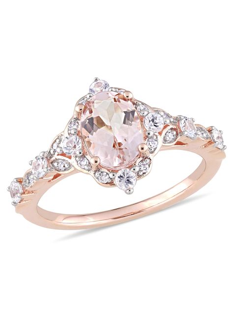 Pink Wedding Ring, Rose Gold Engagement Ring Vintage, Beautiful Rings Vintage, Peach Morganite, Rose Gold Morganite, Engagement Rings Vintage Halo, Gold Rings Jewelry, Dream Engagement Rings, Morganite Ring