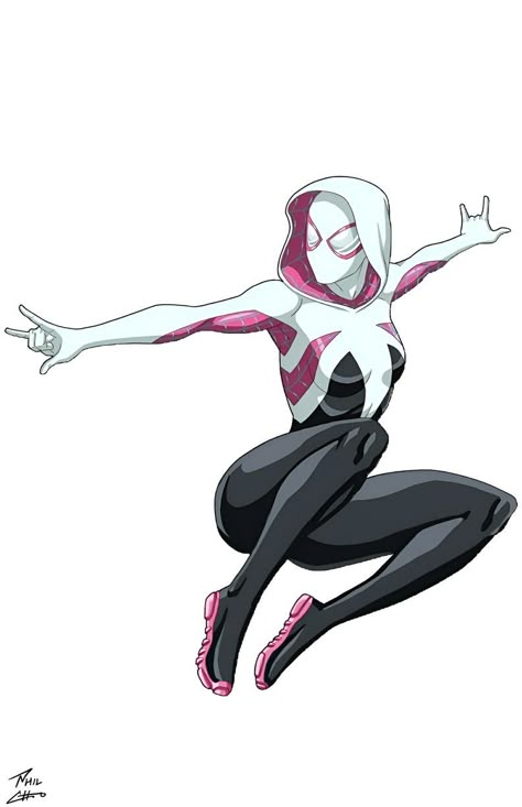 Silk Spiderman, Spider Gwen Comics, Spiderman Gwen, Marvel Avengers Alliance, Gwen Spiderman, Spider Gwen Art, Spiderman And Spider Gwen, Marvel Spider Gwen, Spider Illustration