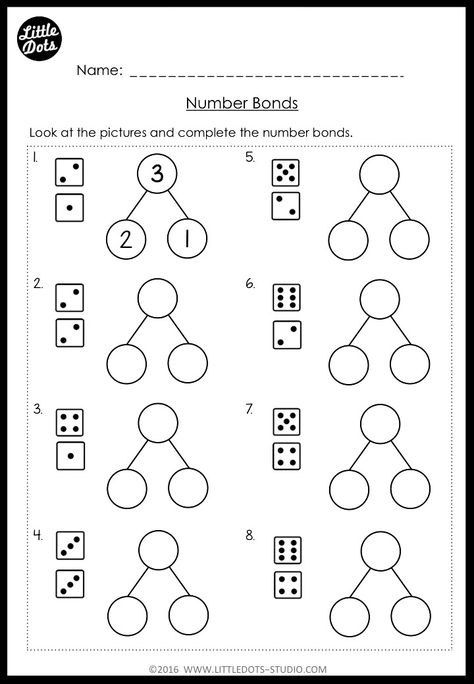 Kindergarten Math Number Bond Worksheets and Activities Number Bonds Kindergarten, Number Bond Activities, Number Bonds Worksheets, Number Bonds To 10, Number Worksheets Kindergarten, Number Bond, Kindergarten Worksheets Free Printables, Number Bonds, Numbers Kindergarten