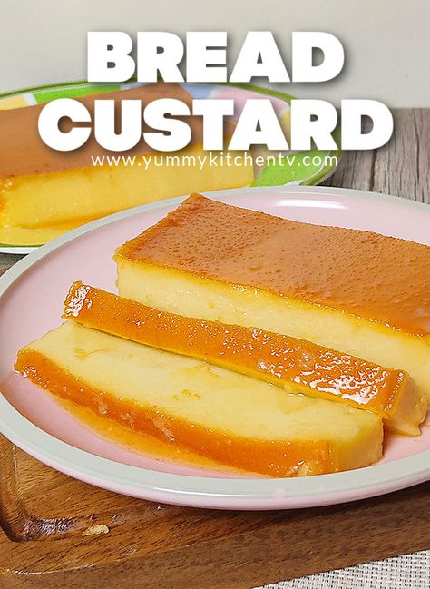 Custard Bread Recipe, Flavored Custard Recipe, Bread Custard Recipe, Flan Bread Pudding, Creamy Bread Pudding, Custard Bread Pudding Recipe Easy Simple, Bread Flan Recipe, Bread Custard Pudding, Easy Baked Custard Recipe