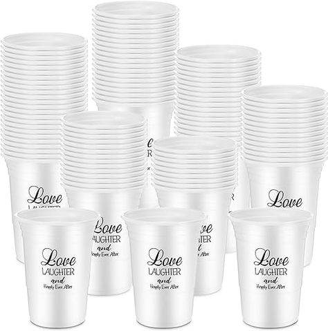 What You Will Get: the package contains 100 pieces of disposable plastic cups for weddings, quantity is sufficient to meet your daily and party usage needs, you can also share them with others they are also suitable for home, office, etc., and other places; Pouring drinks into the lucky cups can add a warm feeling to your wedding party and bring out the wedding themed party atmosphere Wedding Themed Party, Disposable Wedding Cups, Cups For Wedding, Wedding Plastic Cups, Fall Wedding Reception, Wedding Reception Party, Autumn Wedding Reception, Drinking Cups, Weddings By Color