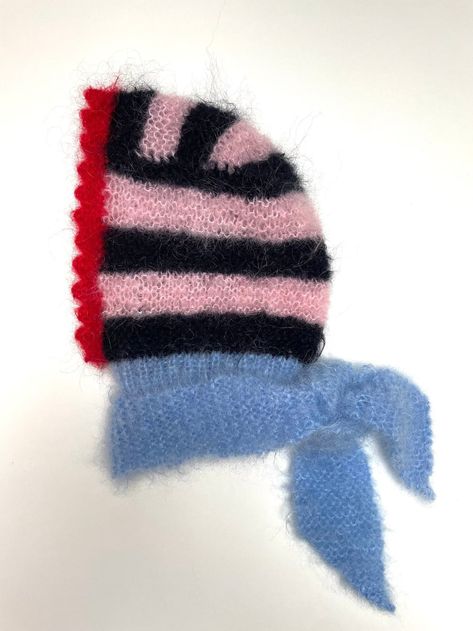 Super Soft Handmade Knitted Mohair Stripy Bonnet Hood Hat - Etsy Hood Hat, Mohair Yarn, Crochet Inspo, Handmade Knitting, Knitting Inspiration, Knit Patterns, Knitting Projects, Crochet Clothes, Crochet Ideas