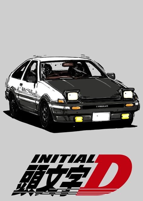 Initial D Wallpapers, Takumi Fujiwara, Trueno Ae86, Toyota Sprinter, Initial D Car, R34 Skyline, Cars Drawing, Jdm Wallpaper, Car Artwork