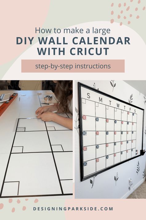 How to create a giant DIY magnetic wall calendar using a Cricut machine. DIY wall calendar. Oversize wall callendar. Giant Wall Calendar Diy, Cricut Desk Calendar, Diy Calendar Ideas How To Make, Wall Calendar Design Layout, Large Calendar Wall, Diy Wall Calendar Ideas, Diy Whiteboard Calendar, Wall Calendar Design Ideas, Cricut Calendar