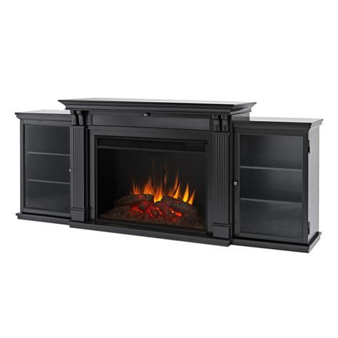 Real Flame 8720E-BLK Black Tracey 5100 BTU Media Console Blower Forced Electric Heater with Remote Control and Digital Controls Entertainment Center With Fireplace, Electric Fireplace Entertainment Center, Media Electric Fireplace, Fireplace Tv Stands, Best Electric Fireplace, Electric Fireplace Tv, Wooden Mantel, Bright Room, Black Tv Stand