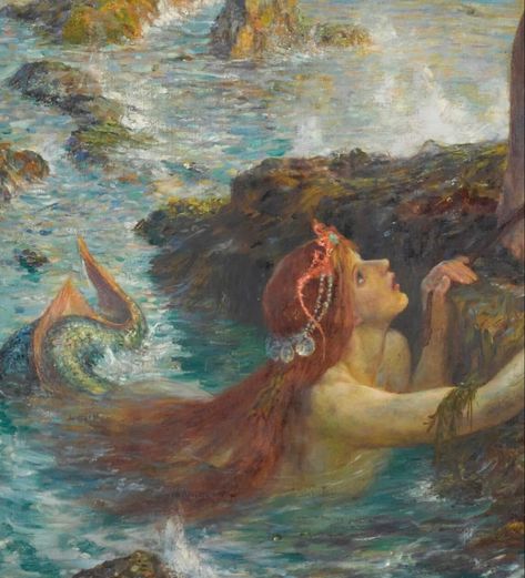 The Fisherman And The Siren, Mystical Mermaid, Rennaissance Art, Mermaid Painting, The Siren, Mermaid Aesthetic, Vintage Mermaid, Mythology Art, Fairytale Art