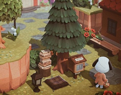 Acnh Tiny House, Acnh Small Area Ideas Forest, Acnh Small Area Ideas Fall, Acnh Woodsy Area, Acnh Island Fillers, Acnh Small Filler Ideas, Acnh Farmcore Island, Animal Crossing Island Fillers, Animal Crossing Island Filler Ideas