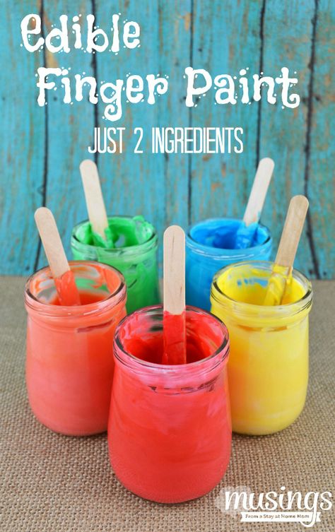 Edible Finger Paint, Finger Painting For Toddlers, Paint Recipe, Homemade Paint, Finger Paints, Slime Party, Two Ingredient, Baby Sensory Play, Baby Play Activities