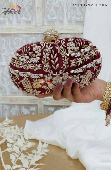 For any enquiry or assistance whatsapp us at 91-9079290206 or mail us at heertheweddingstore@gmail.com Wedding Bags For Bride, Bridal Purse Indian, Indian Purse, Indian Clutch, Indian Bags, Fancy Clutch Purse, Clutch Purse Wedding, Bride Purse, Bride Clutch