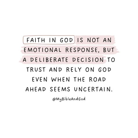 Faith in God is not an emotional response, but a deliberate decision to trust and rely on Him, even when circumstances are unclear or challenging. In other words, faith is not based on: 1. Emotions: How we feel about God or our situation. 2. Circumstances: What’s happening around us. But rather, faith is based on: 1. Trust: Confidently relying on God’s character, promises, and sovereignty. 2. Choice: Intentionally deciding to follow and obey God, regardless of feelings or circumstances.... Daniel Praying, Relying On God, Noah Building The Ark, I Will Fear No Evil, Obey God, Fear No Evil, 2 Corinthians 5 7, Hebrews 11 1, Emotional Response