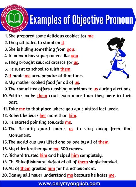 Examples of Objective Pronoun in Sentences Objective Pronouns Worksheet, Objective Pronouns, Homeschool Craft Ideas, Pronoun Sentences, Pronoun Words, Pronoun Grammar, Pronoun Examples, Pronoun Activities, English Speaking Book