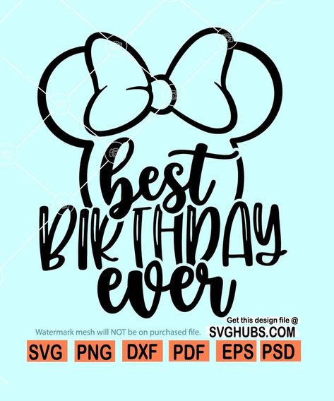 Best Birthday Ever Disney Svg Best Birthday Ever Svg, Disney Birthday Svg, Minnie Birthday Svg Cricut Diy Gifts, Disney Birthday Svg, Disney Shirt Svg, Disney Birthday Shirt, Cricut Shirt Ideas, Disney Shirt Ideas, Disney Silhouettes, Disney Tee, Svg Disney