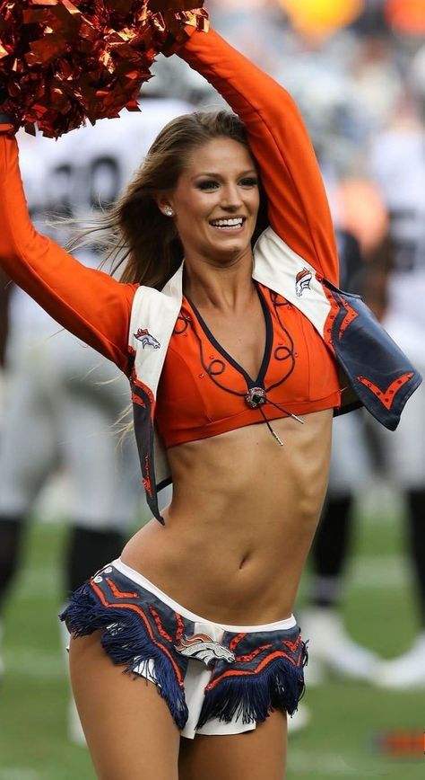 Broncos Cheerleader Denver Broncos Cheerleaders, Broncos Cheerleaders, Cheerleader Outfit, Team Cheer, Sixpack Workout, Denver Bronco, Cute Cheer Pictures, Nfl Broncos, Cheer Leaders