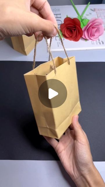 paper crafts creator on Instagram: "make an easy paper bag for snacks

#paperbag #diy #kidscraft #snackbag #handmade #parentchild #creative #fun #papercraft #convenient" Diy Paper Treat Bags, Small Paper Bag Crafts, Origami Paper Bag Tutorial, Gift Card Bag Diy, Brown Bag Wrapping Ideas, Handmade Gifts Easy Simple, Making Gift Bags Out Of Wrapping Paper, Easy Paper Gift Bags Diy, Paper Bag Diy How To Make