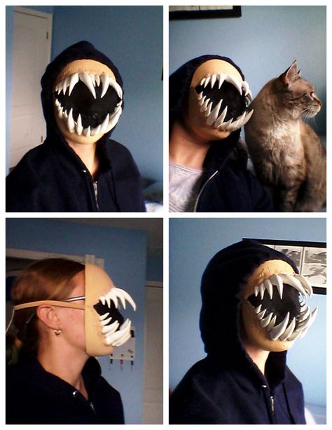 Cosplay Diys, Teeth Mask, Monster Teeth, Diy Halloween Masks, Diy Halloween Dekoration, Diy Monsters, Halloween Decor Diy, Mascaras Halloween, Diy Halloween Decor