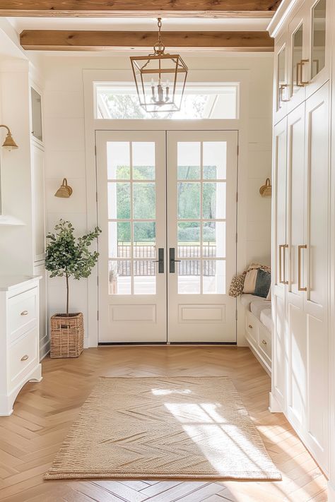 Narrow Entrance Hallway Ideas, Cool Entryway Ideas, Clean Aesthetic House, White Aesthetic House, Living House Design, Interior Design Foyer, Clean House Aesthetic, Ideas Entryway, Entryway Decor Ideas