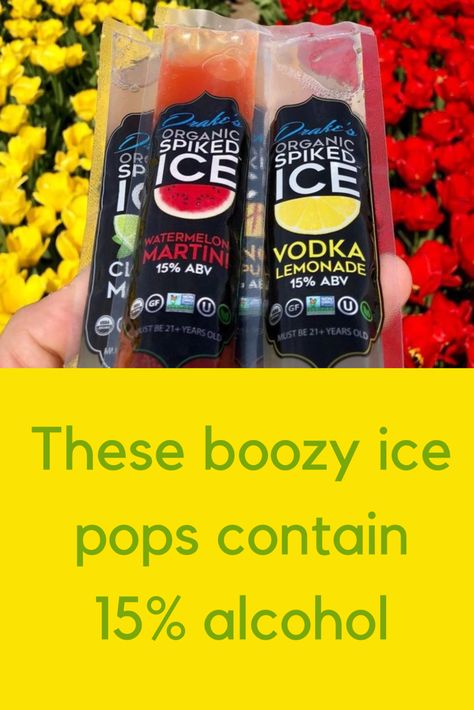 These booze-filled ice pops contain 15% alcohol and come in different cocktail flavors, from watermelon martini to vodka lemonade Alcohol Popsicles, Popsicles Packaging, Boozy Ice Pops, Wine Store Design, Watermelon Martini, Childhood Summer, Liquor Shots, Ice Candy, Bubble Tea Shop