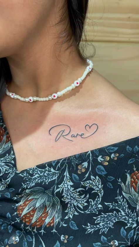 Tattoo Collar Bone, Rare Tattoos, Small Neck Tattoos, Tattoo Artist Tattoo, 16 Tattoo, Small Chest Tattoos, Tattoo Design Tattoo, Bone Tattoo, Script Tattoo