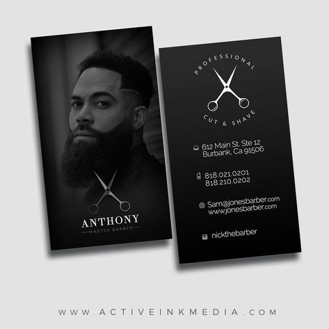 Personal Barber Business card - Stylist - Barbershop - Hair Stylist Black & Gray logotip #logographic🍛. Barber Shop Business Cards, Barber Design, Barber Business Cards, Hair Logo Design, Makeup Logo Design, Barber Logo, Master Barber, Skincare Logo, Business Nails