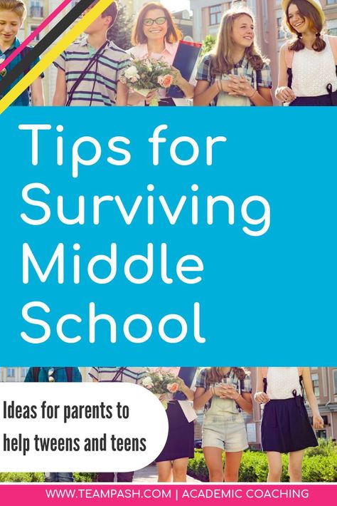 Middle school means more homework, tests and studying. How do can you help your teen handle time management and responsibility? Grab these easy tips from a trained school counselor! Academic Coach - Marni Pasch -  #middleschool Homeschooling Teenagers, Academic Coach, Applying To College, Middle School Ideas, Middle School Hacks, School Transition, College Survival, Parenting Teenagers, School Schedule