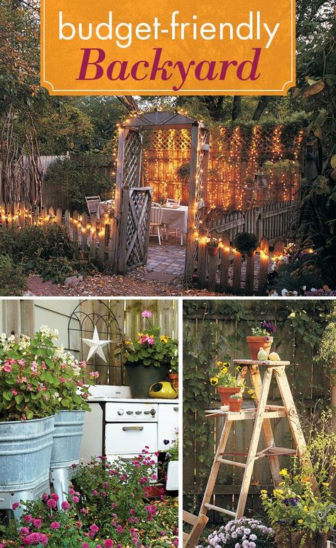 Diy Outdoor Projects, Tattoo Plant, Garden Ideas Cheap, Cheap Backyard, Budget Garden, Easy Backyard, Diy Outdoor Decor, Back Yard Ideas, Outdoor Diy Projects